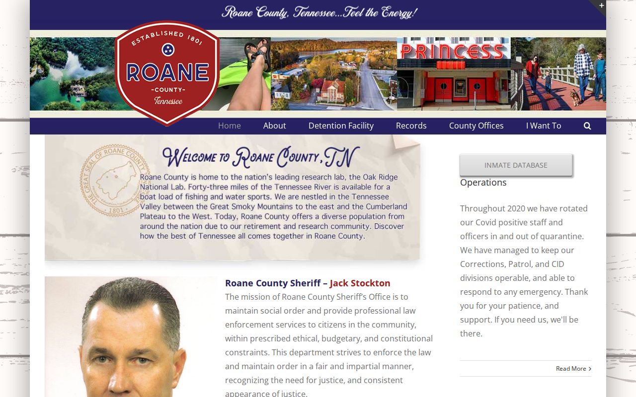 Roane County arrest record access on the Sheriff's Office site