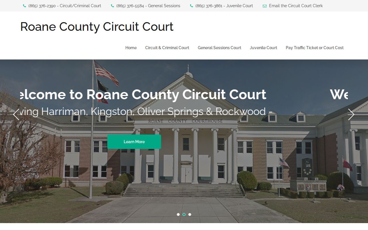 Roane County court case lookup on the official clerk portal