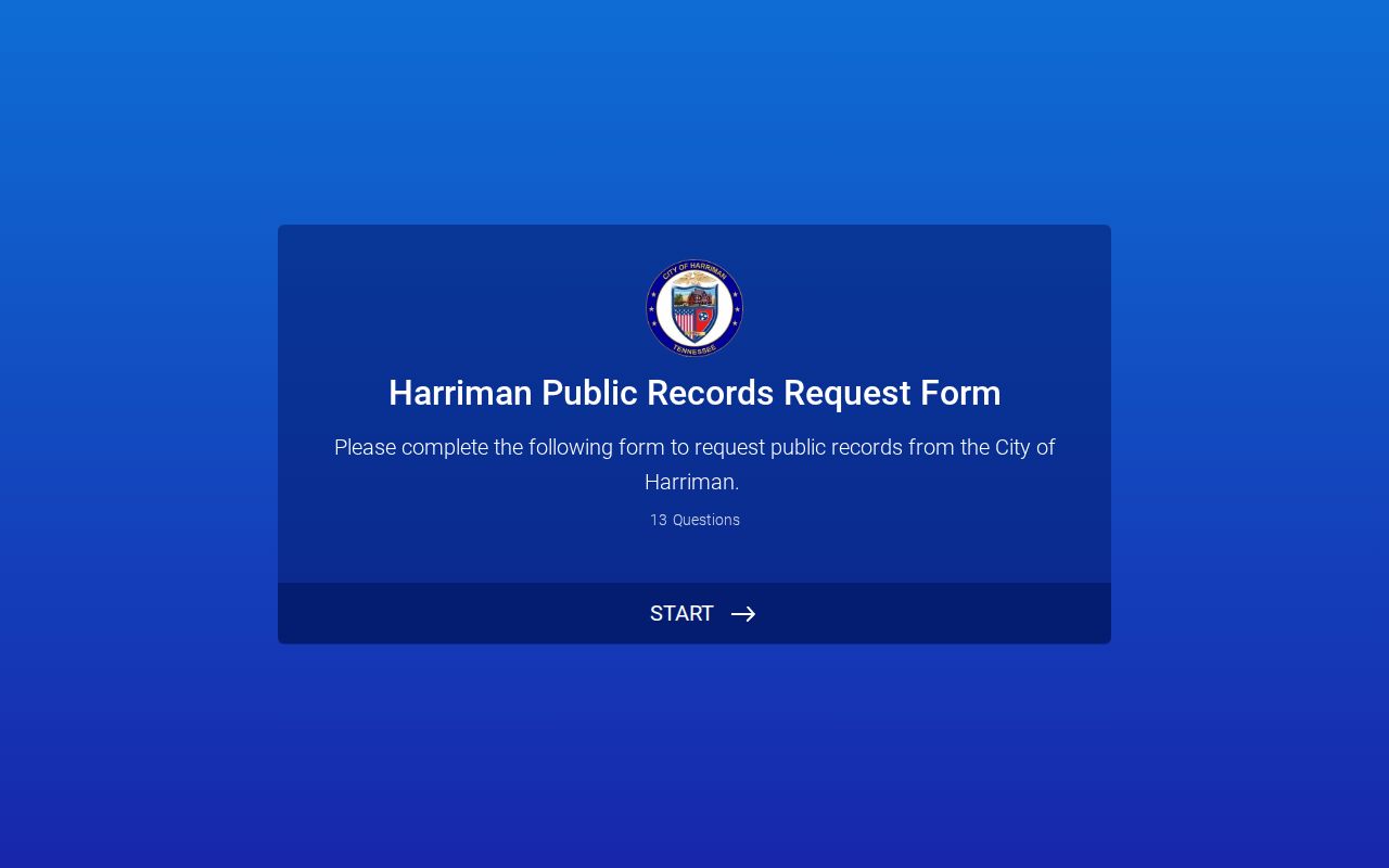 Harriman criminal records public request form