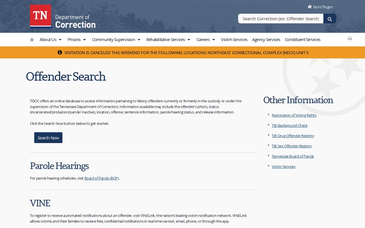 Roane County felony criminal record access through Tennessee FOIL