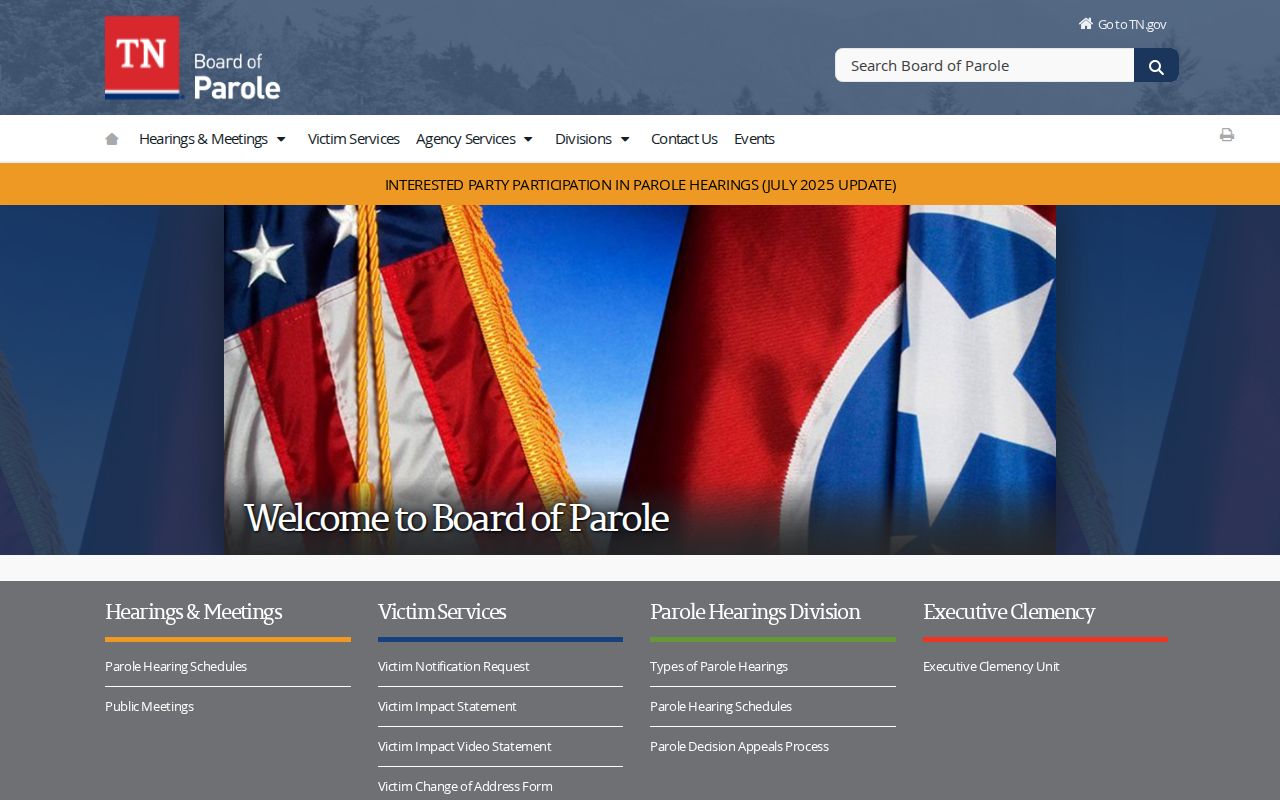 Roane County parole record access through the Tennessee Board of Parole